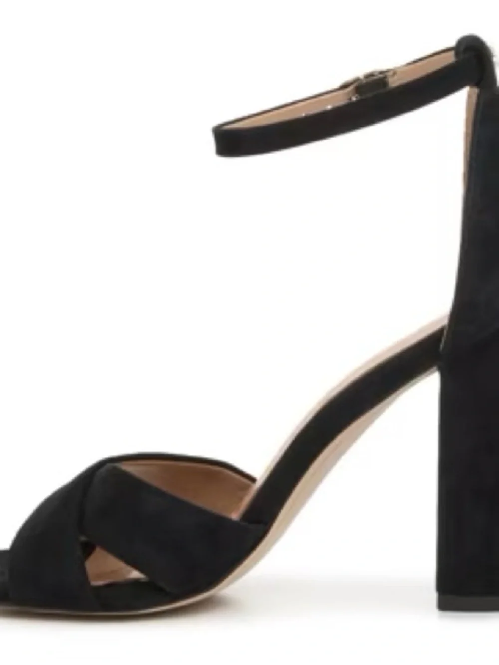 Sam edelman black leather suede block heel ankle strap sandals new sz 10 m